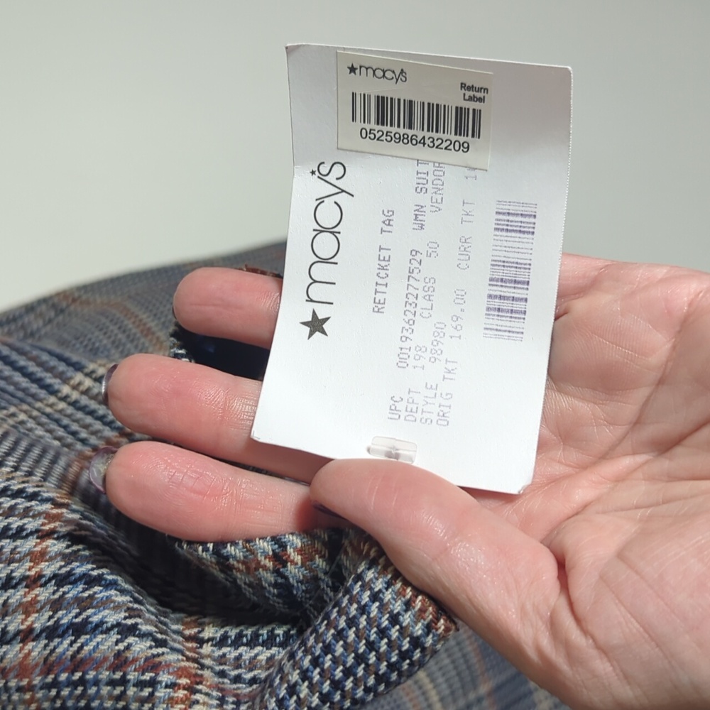 Calvin Klein Women’s Blazer Suit‎ Jacket NWT Plaid Dark Academia Professor 14W - Picture 12 of 16